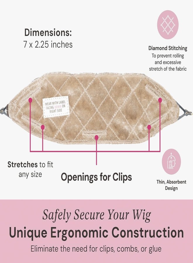 MILANO COLLECTION Glueless Top Grip for Hair Topper & Wiglets, Adjustable Translucent Strap with Side Openings, Top Headband for Your Wig or Topper, Includes Clips, Beige, Medium - Image 4